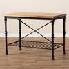 Baxton Studio Perin Wood and Bronze-Finished Steel Multipurpose Kitchen Island Table 150-8092